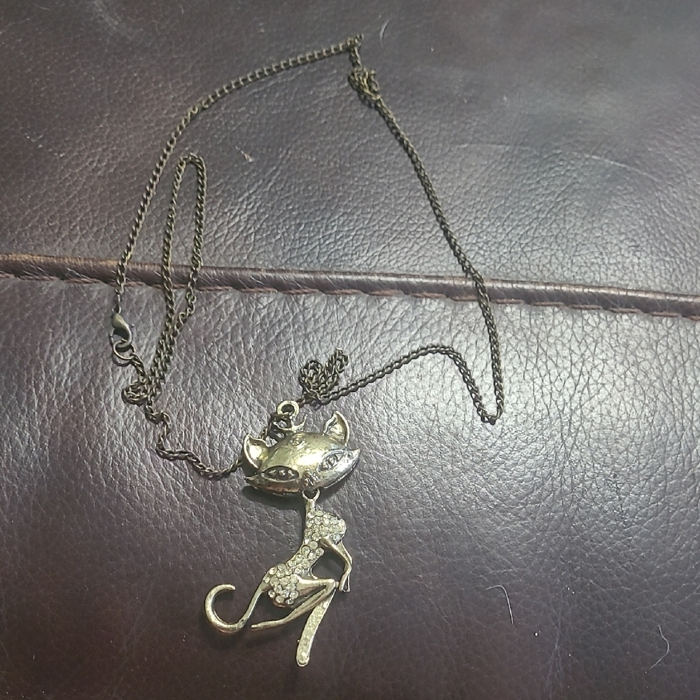 Gold Cat Pendant Necklace